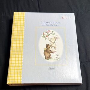 Carter's Baby Book with Bear and Bunny - Yellow and Gray